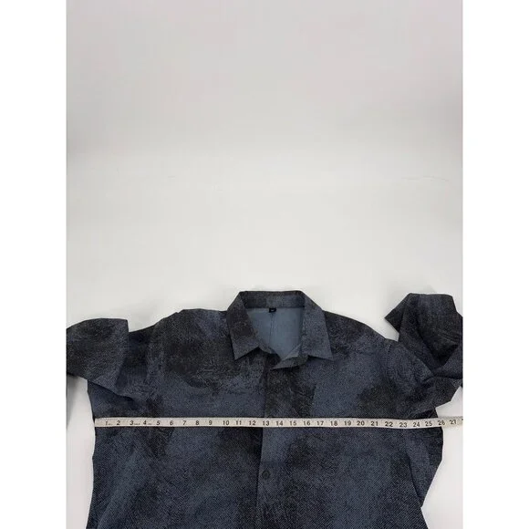 Lululemon Mens XXL Airing Easy Long Sleeve Shirt Button Up Pixel Blue Classic - Picture 7 of 8